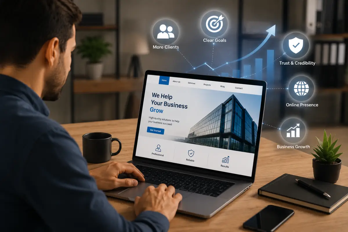 Professional business website helping small companies build trust attract customers and grow